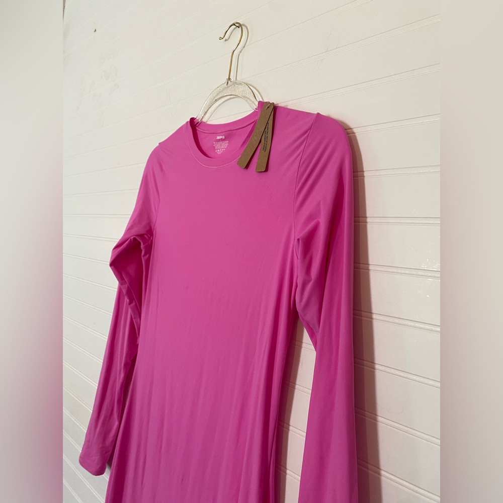 SKIMS Vibrant Pink Long Sleeve Dress - Picture 4 of 7